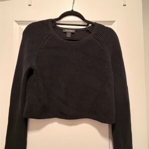 White House Black Market Charcoal Crew Neck Sweater